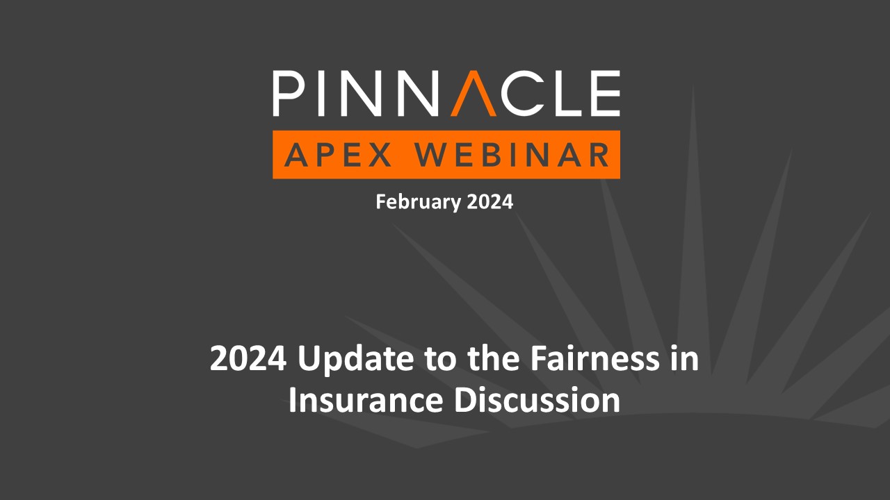 Title slide: 2024 Update to the Fairness in the Insurance Discussion